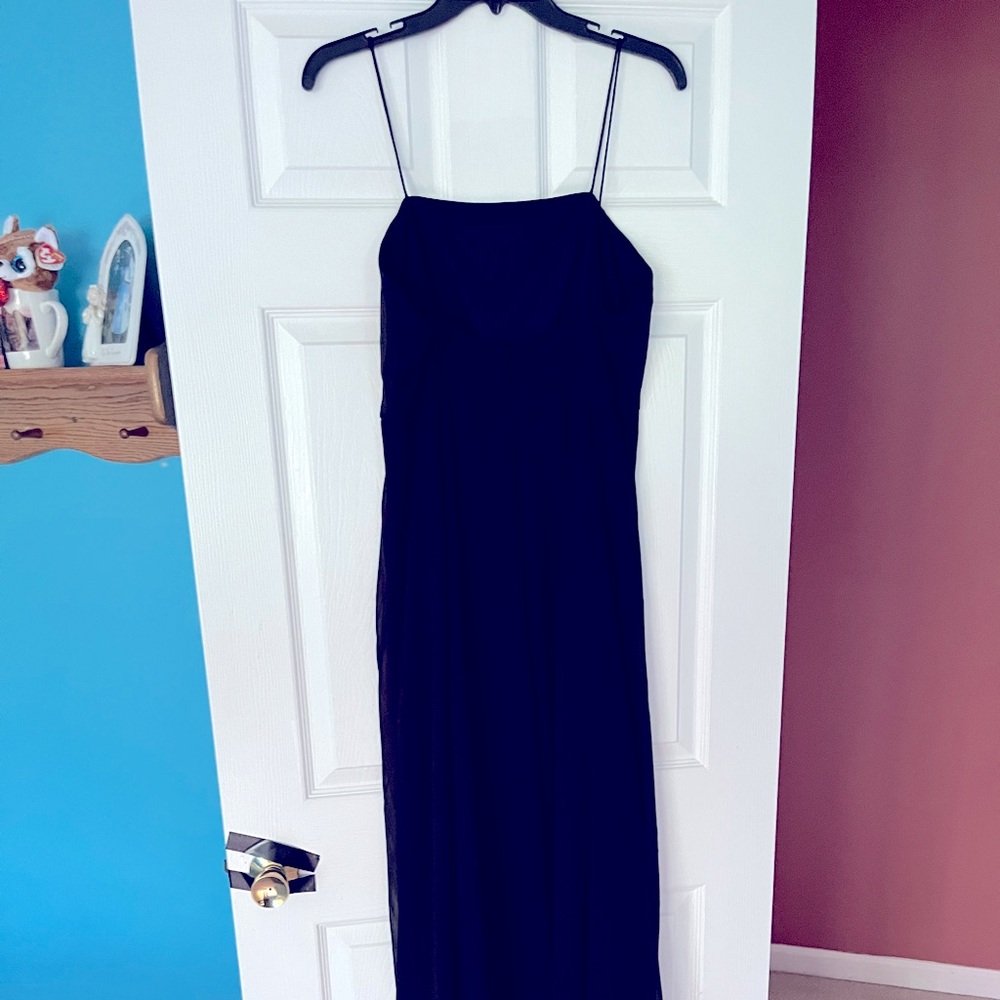 Black maxi bridesmaids dress